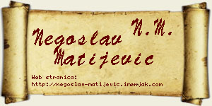 Negoslav Matijević vizit kartica